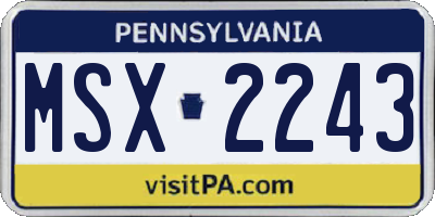 PA license plate MSX2243