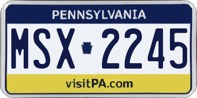 PA license plate MSX2245