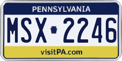 PA license plate MSX2246