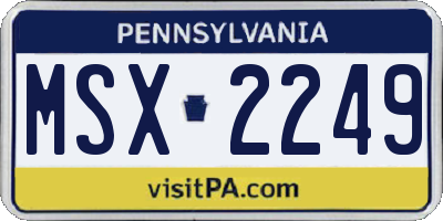 PA license plate MSX2249