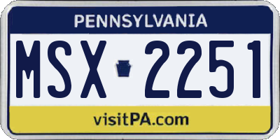 PA license plate MSX2251
