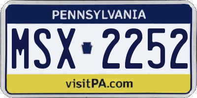 PA license plate MSX2252
