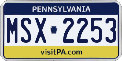 PA license plate MSX2253