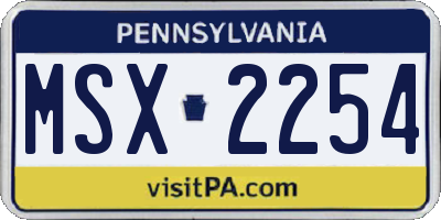 PA license plate MSX2254