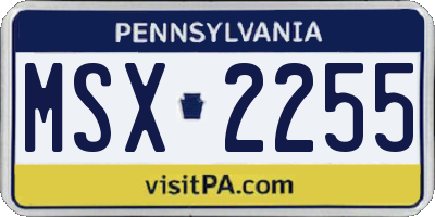 PA license plate MSX2255