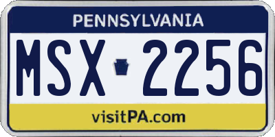 PA license plate MSX2256