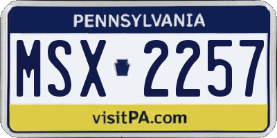 PA license plate MSX2257