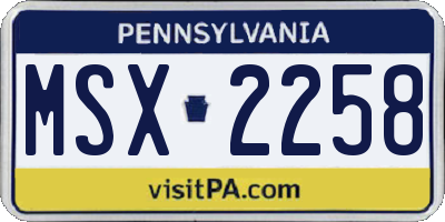 PA license plate MSX2258