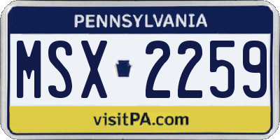 PA license plate MSX2259