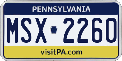 PA license plate MSX2260