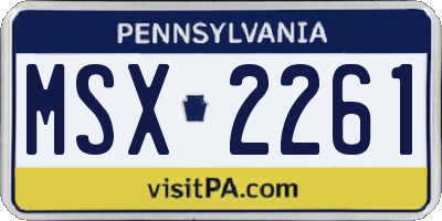 PA license plate MSX2261