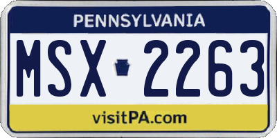 PA license plate MSX2263
