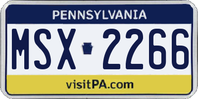 PA license plate MSX2266