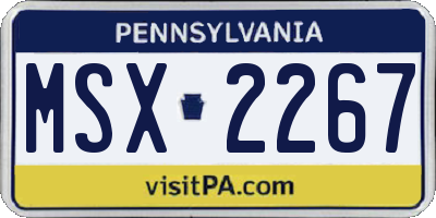 PA license plate MSX2267
