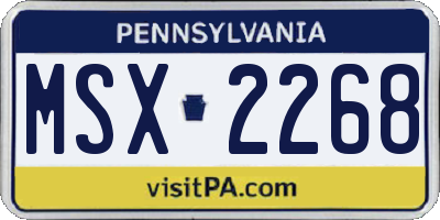 PA license plate MSX2268