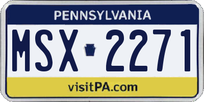PA license plate MSX2271