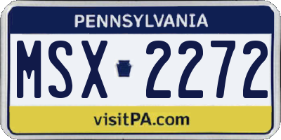 PA license plate MSX2272