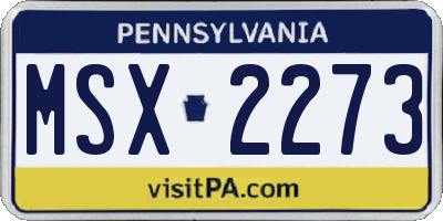 PA license plate MSX2273