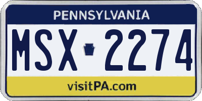 PA license plate MSX2274