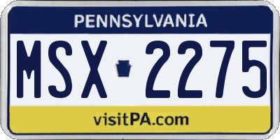 PA license plate MSX2275