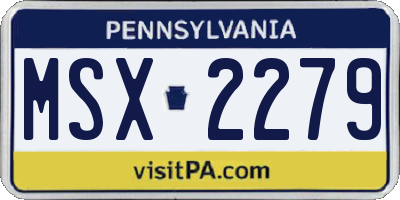 PA license plate MSX2279