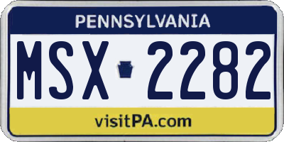 PA license plate MSX2282