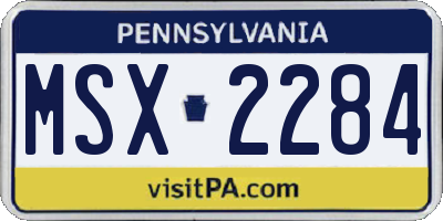PA license plate MSX2284