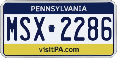 PA license plate MSX2286