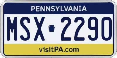 PA license plate MSX2290