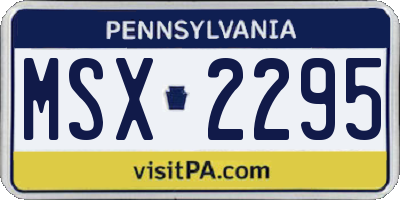 PA license plate MSX2295