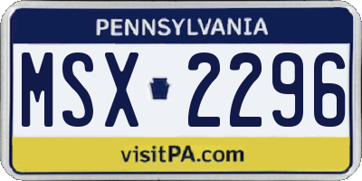 PA license plate MSX2296