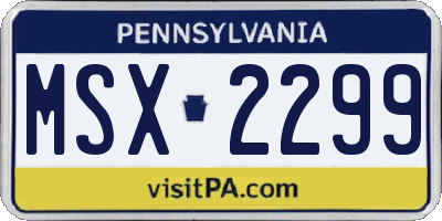 PA license plate MSX2299
