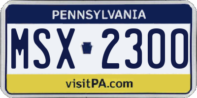 PA license plate MSX2300