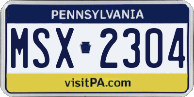 PA license plate MSX2304