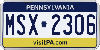 PA license plate MSX2306
