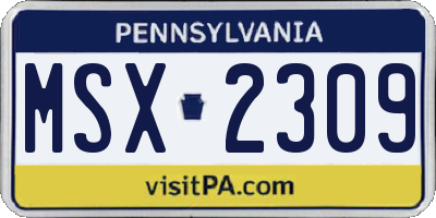 PA license plate MSX2309