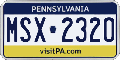 PA license plate MSX2320