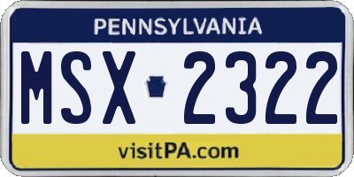 PA license plate MSX2322