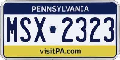 PA license plate MSX2323