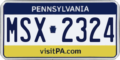PA license plate MSX2324