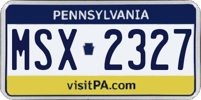 PA license plate MSX2327