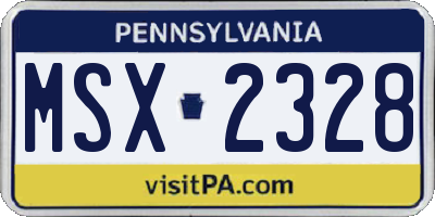 PA license plate MSX2328