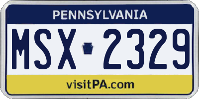 PA license plate MSX2329