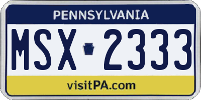 PA license plate MSX2333
