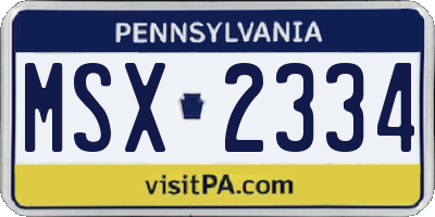 PA license plate MSX2334
