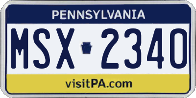 PA license plate MSX2340
