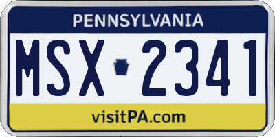 PA license plate MSX2341