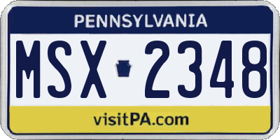 PA license plate MSX2348