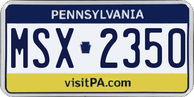 PA license plate MSX2350