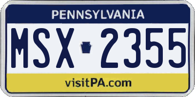PA license plate MSX2355